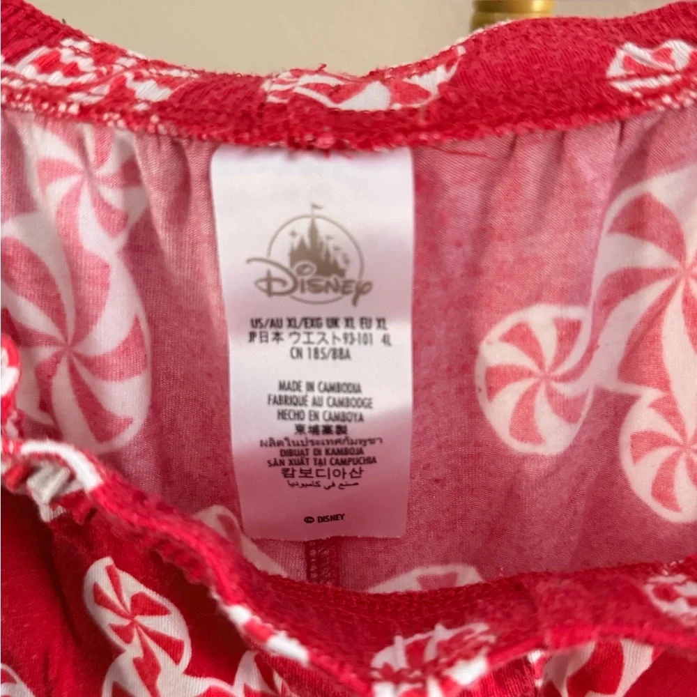 Disney Parks Peppermint Print Pajama Set Women XL Red - Picture 8 of 10